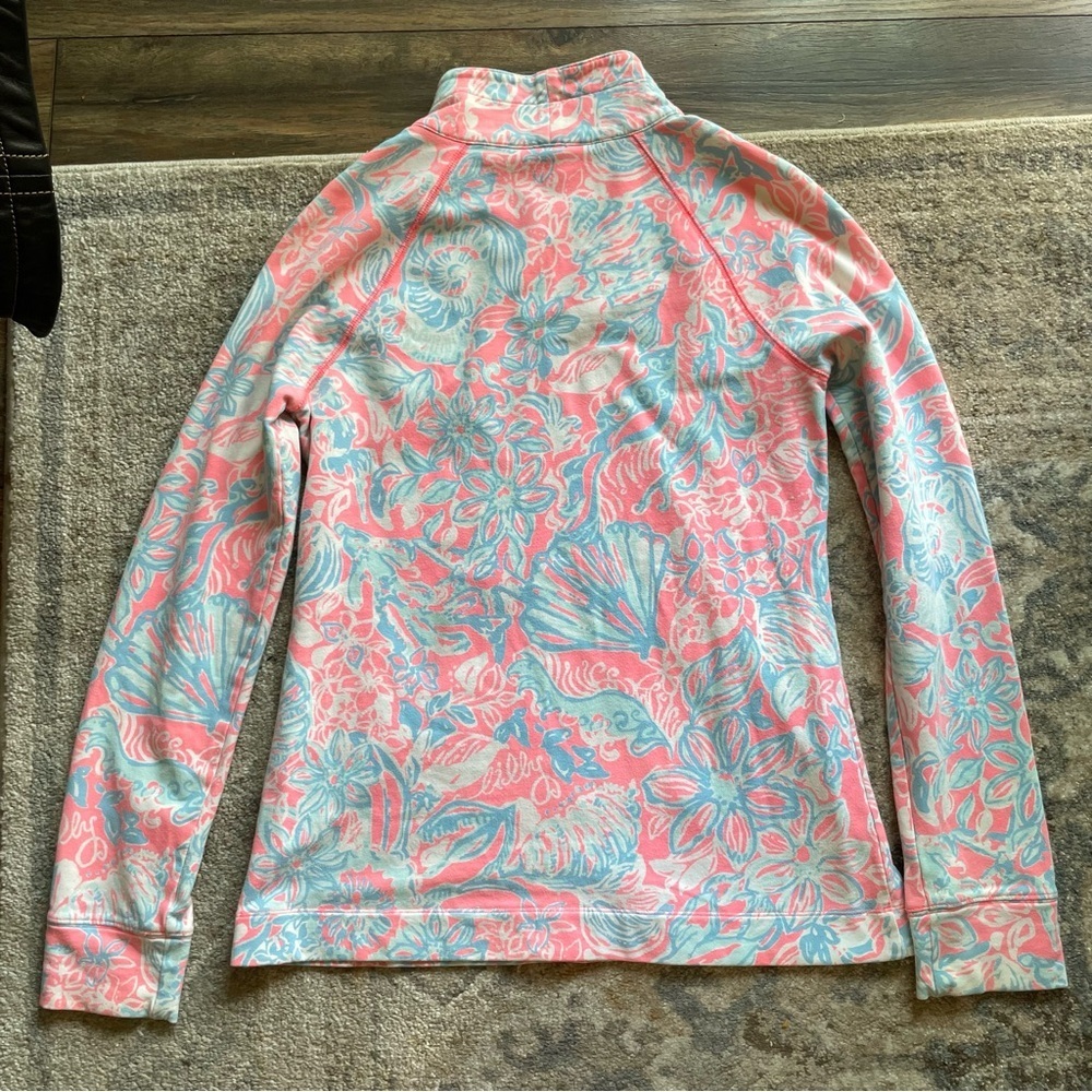 Lilly Pulitzer Skipper Popover Quarter Zip Up Sweatshirt Sun Siren Summer Ray - Picture 3 of 9